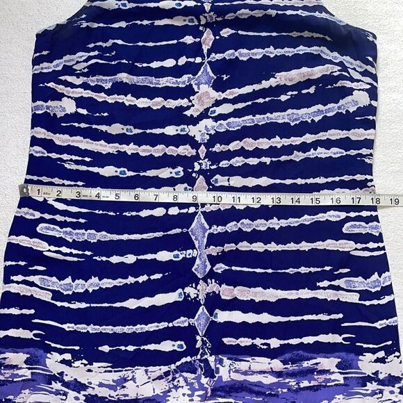 Saint Tropez West Blue and White Designed Shift Dress (Size: 6) - Picture 16 of 16